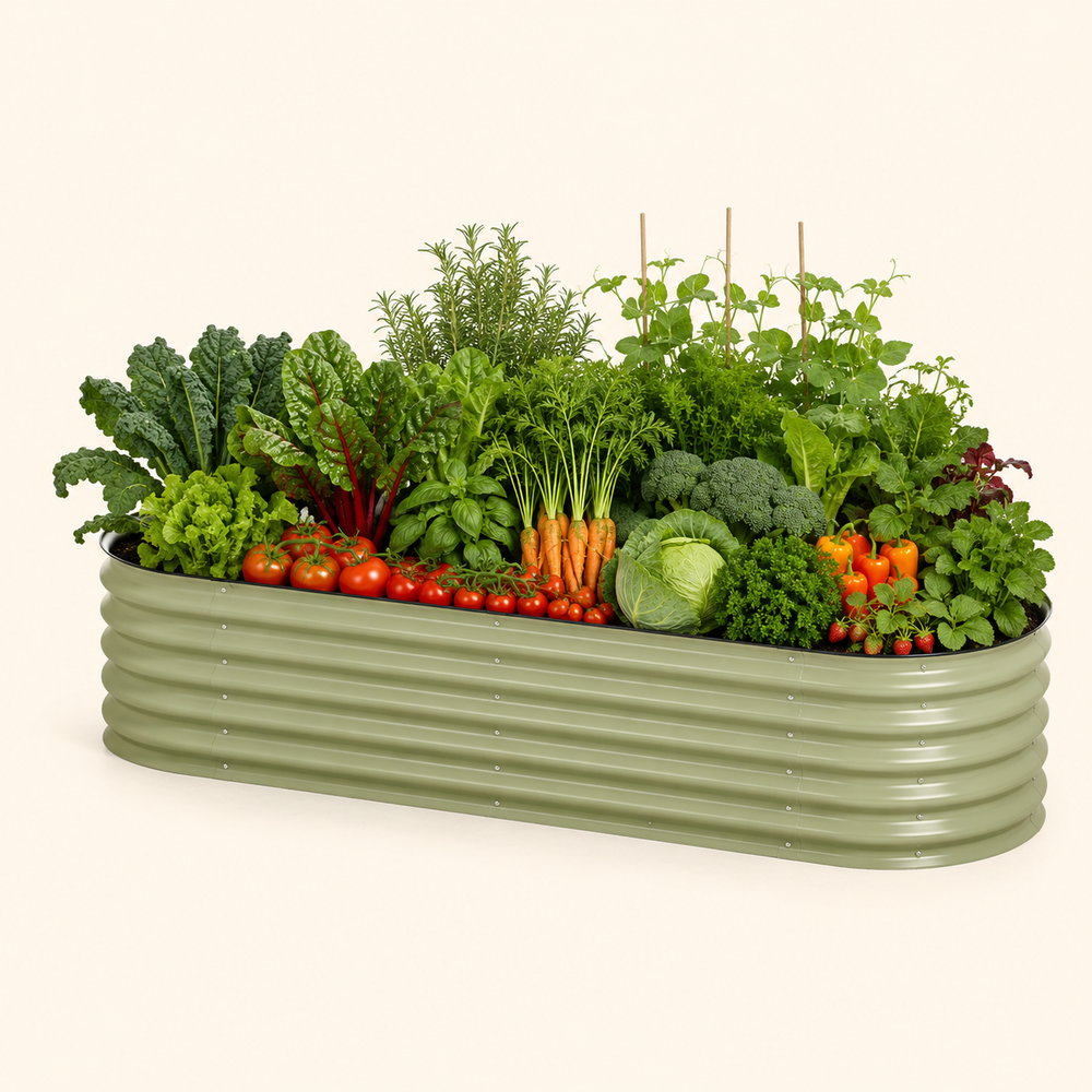 🌱 Galvanised Steel Raised Garden Bed – Built for Aussie Backyards! OVAL SHAPE